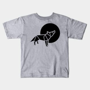 Black Wolf Origami Kids T-Shirt